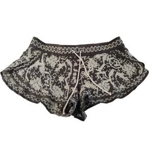 Ecote Gray Embroidered Bohemian Micro Mini Shorts Women's XS Festival Western